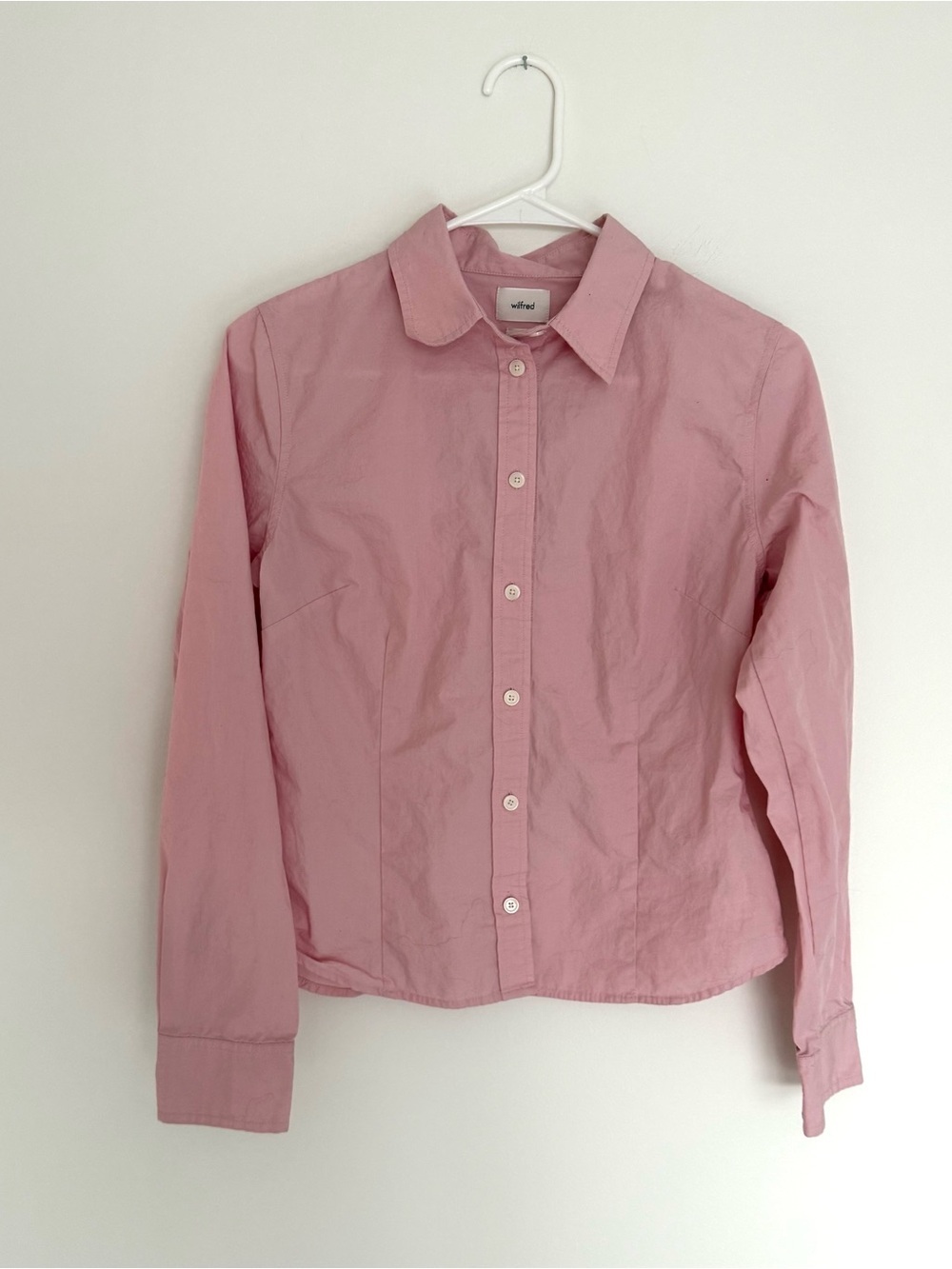 Wilfred Aritzia Pink Button-Up Shirt